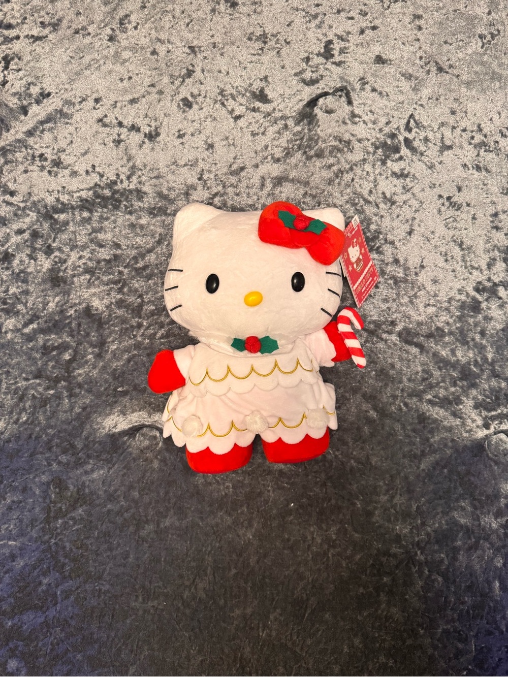 Hello Kitty Red & White Holiday Candy Cane Plush